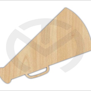 Unfinished Wood Megaphone Laser Cutout, Wreath Accent, Door Hanger, Ready to Paint & Personalize, Various Sizes