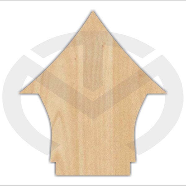 Birdhouse -01626- Unfinished Wood Laser Cutout, Wreath Accent, Door Hanger, Ready to Paint & Personalize, Various Sizes