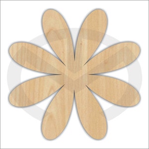 Flower 01581 Unfinished Wood Laser Cutout, Door Hanger Home Decor, Various Sizes, Spring, Daisy, Poppy, Sunflower, Various Styles image 3