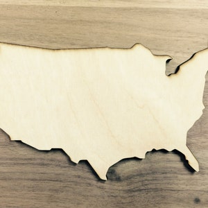 United States 01612 Unfinished Wood Laser Cutout, Wreath Accent, Door Hanging, July 4th, Patriotic, Various Sizes image 2