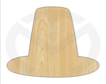 Pilgrim Hat - Unfinished Wood Laser Cutout, Wreath Accent, Door Hanger, Ready to Paint & Personalize, Various Sizes
