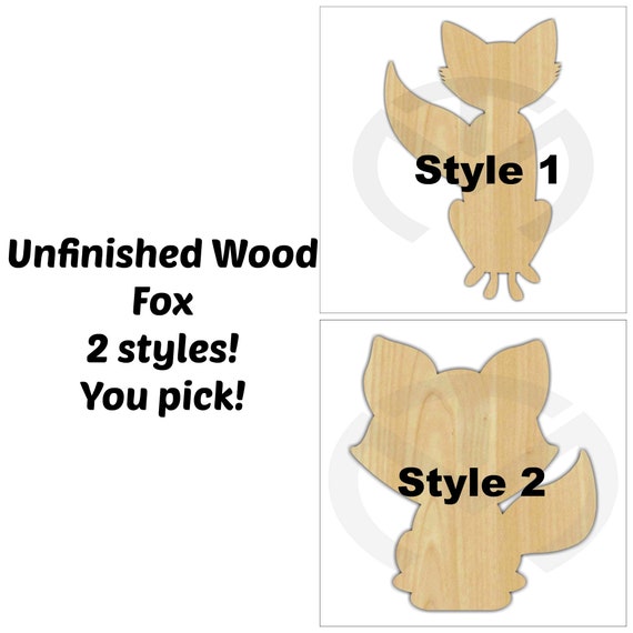Fox - Laser Cut Out Unfinished Wood Craft Shape FOX2 Fox - Laser Cut Out Unfinished Wood Craft Shape FOX2