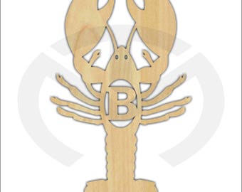 Crawfish - 01656C- Monogram, Any Letter, Laser Cutout, Your Initial, Various Sizes, Door Hanger, Home Decor, Crayfish, Louisiana, Mudbug