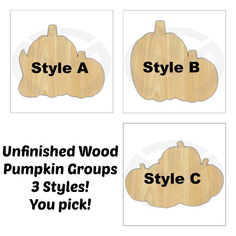Unfinished Wood Pumpkin and Gourd Medley Laser Cutout Door Decor Wreath Accent