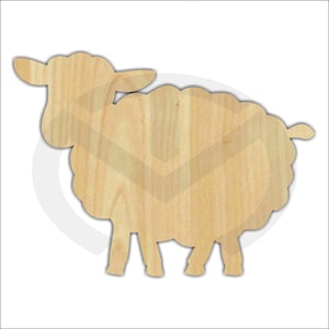 Unfinished Wood Sheep Shape Laser Cutout, Wreath Accent, Ready to Paint and Personalize, Various Sizes