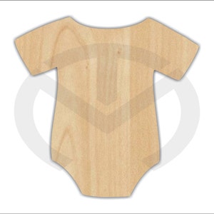 Onesie -01627- Unfinished Wood Laser Cutout, Wreath Accent, Door Hanger, Ready to Paint & Personalize, Various Sizes