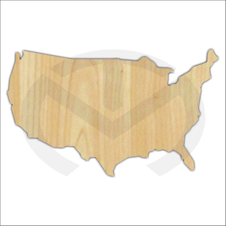 United States 01612 Unfinished Wood Laser Cutout, Wreath Accent, Door Hanging, July 4th, Patriotic, Various Sizes image 1