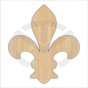 Fleur de Lis 01676 Unfinished Wood Laser Cutout, Home Decor, French decor, Various Sizes, Wreath accent, 2 styles image 2