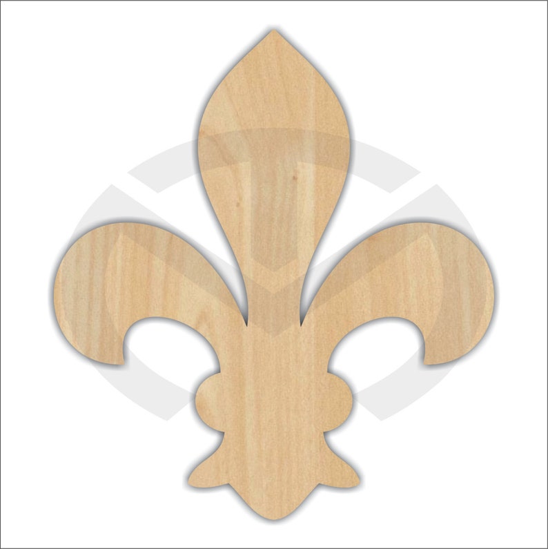 Fleur de Lis 01676 Unfinished Wood Laser Cutout, Home Decor, French decor, Various Sizes, Wreath accent, 2 styles image 2