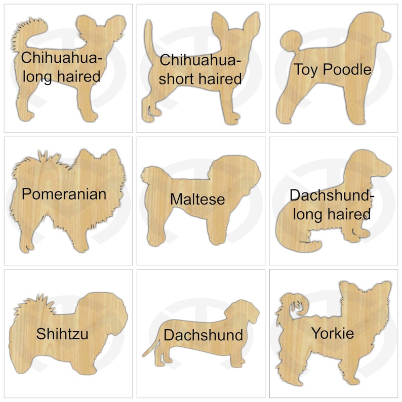Unfinished Wood Dog Shape Small Breeds Laser Cutout Wreath Etsy
