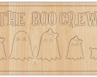 The Boo Crew - 3D Layered Design - Personalize to your Family - Unfinished Wood Laser Cut - Craft Item - Create Your Own Sign