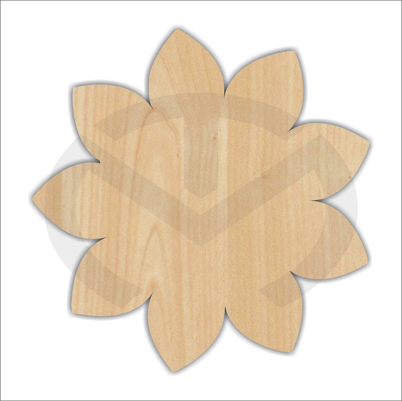 Flower 01581 Unfinished Wood Laser Cutout, Door Hanger Home Decor, Various Sizes, Spring, Daisy, Poppy, Sunflower, Various Styles image 4
