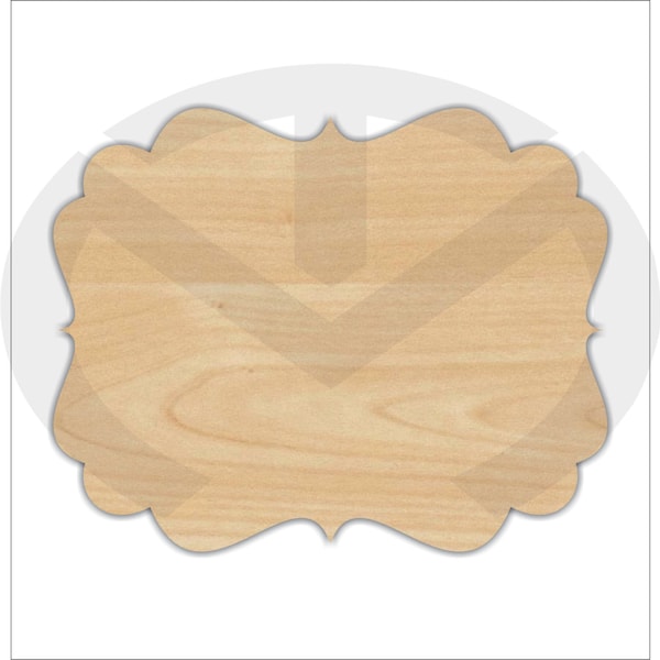 Plaque - 01587- Style 10, Unfinished Wood Laser Cutout, Ready to Paint, Wreath Accent, Sign Blank