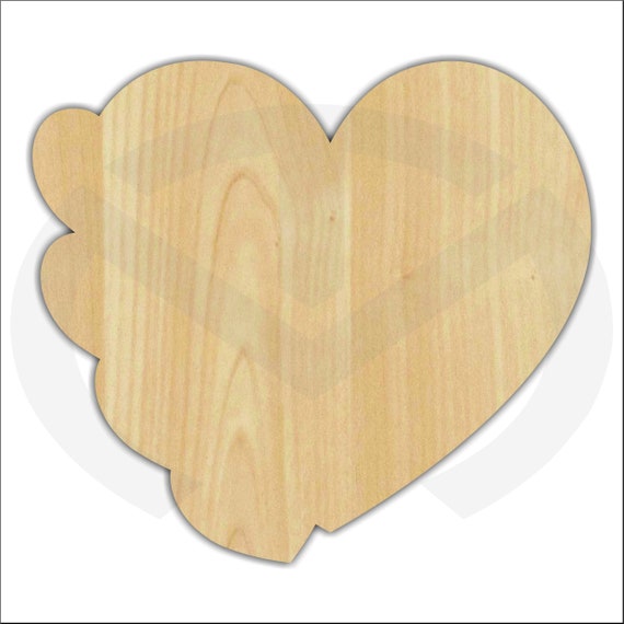 Script Various Sizes Unfinished Wood Heart Monogram Door Hanger Laser Cutout w Your Initial Valentine/'s Day Home Decor