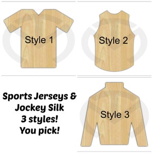 Jersey and Jockey Silk - 01567- Unfinished Wood Laser Cutout, Door Hanger, Wreath Accent, Ready to Personalize, Various Shapes and Sizes