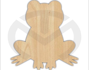 Unfinished Wood Frog Shape Laser Cutout, Wreath Accent, Ready to Paint and Personalize, Various Sizes