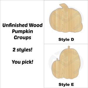 Unfinished Wood Pumpkin Groups (2) Laser Cutout, Wreath Accent, Door Hanger, Ready to Paint & Personalize, Various Styles and Sizes