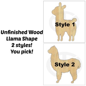 Llama, Unfinished Wood Laser Cutout, Wreath Accent, Ready to Paint and Personalize, Various Sizes