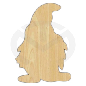 Unfinished Wood Gnome Laser Cutout, Wreath Accent, Ready to Paint and Personalize, Various Sizes