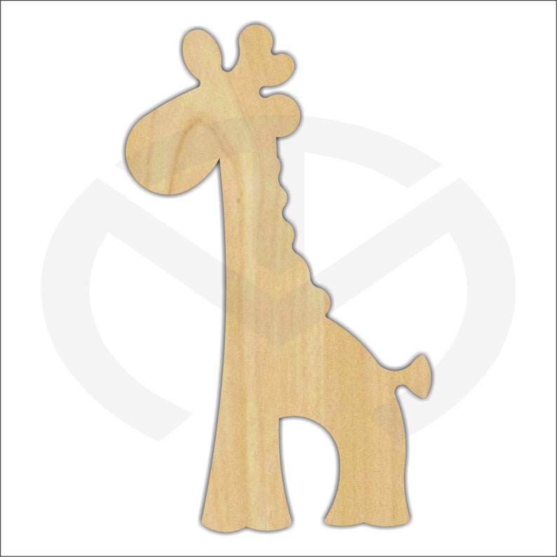 Giraffe Unfinished Wood Door Hanger Laser Cutout Door Decor Etsy