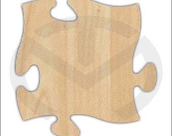 Puzzle Piece -  01565- Unfinished Wood Laser Cutout, Home Decor, Connecting Pieces for Wall Display, Autism Awareness