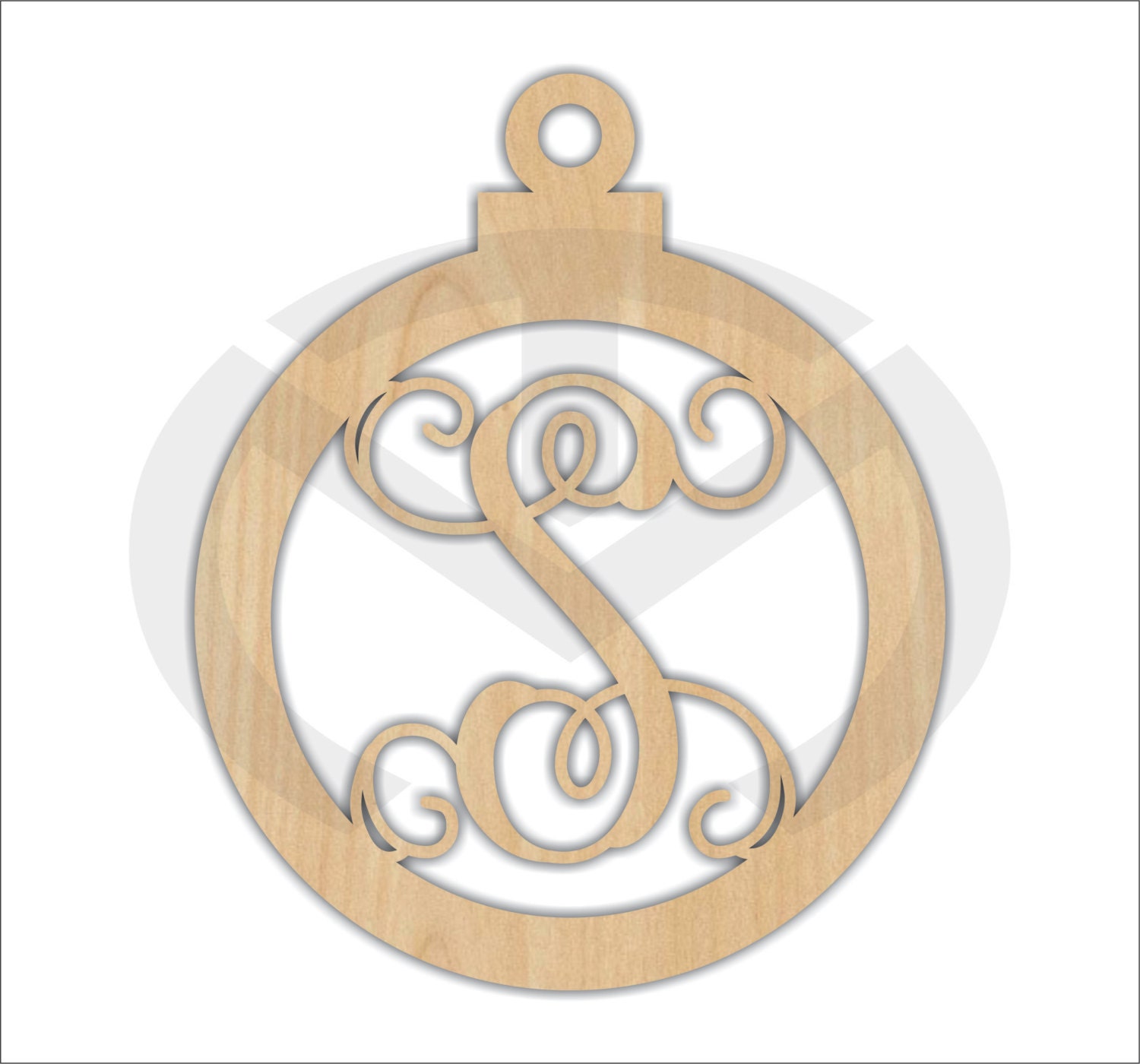 Unfinished Wood State Shape Monogram Door Hanger Laser Cutout with Your Initial