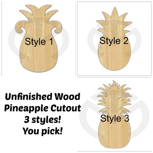 Pineapple - 01564- Unfinished Wood Door Hanger Laser Cutout , Home Decor, Ready to Personalize, Summer, Welcome, Various Shapes and Sizes