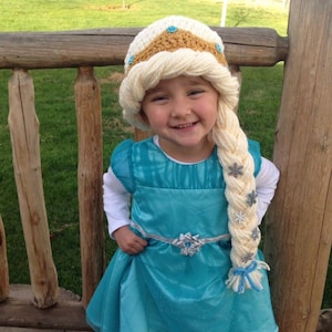 Elsa Costume, Elsa wig, Elsa Crown, Elsa Hat, Elsa Braid, Elsa Birthday party, Frozen Birthday Party, Frozen costume