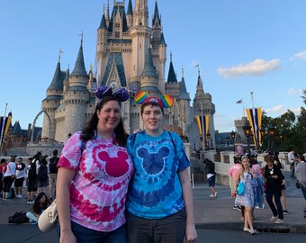 Ladies crew neck Mickey inspired Gender Tie Dye Ladies shirt S - 3XL