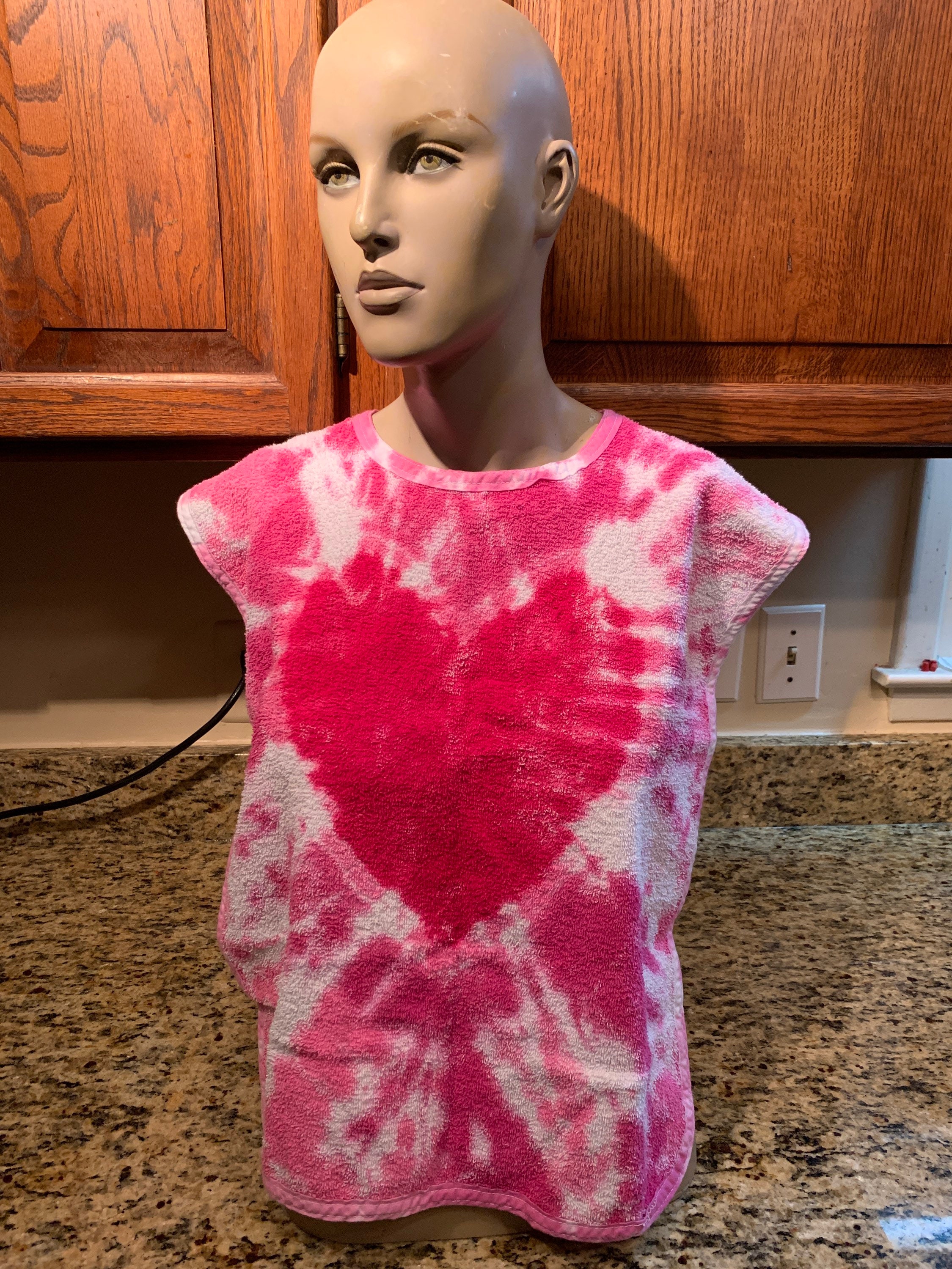 Tie dye adult bib 100% cotton Velcro closure assisted living senior care
