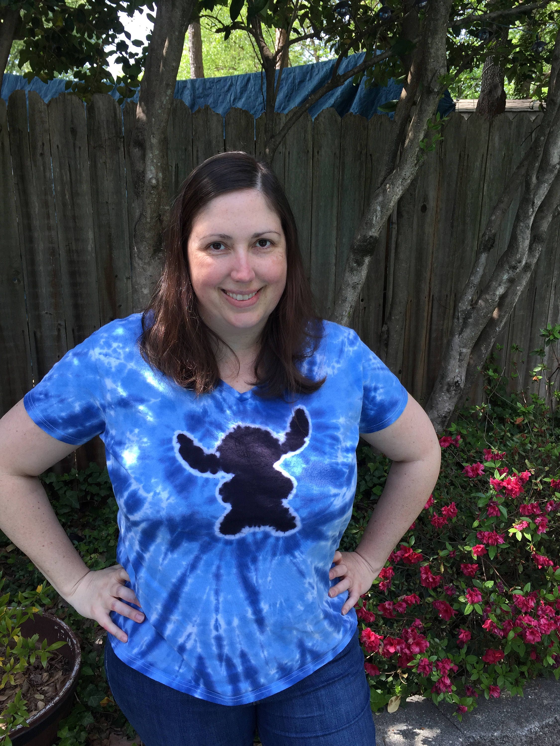 Stitch Inspired Tie Dye Ladies Shirt S 