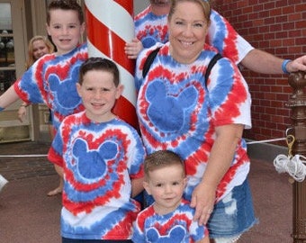 USA Mickey Mouse Inspired Adult Unisex Tie Dye Shirt Small-5XL