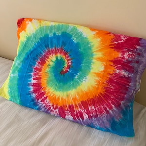 Tie Dye Pillowcase rainbow spiral 100% cotton