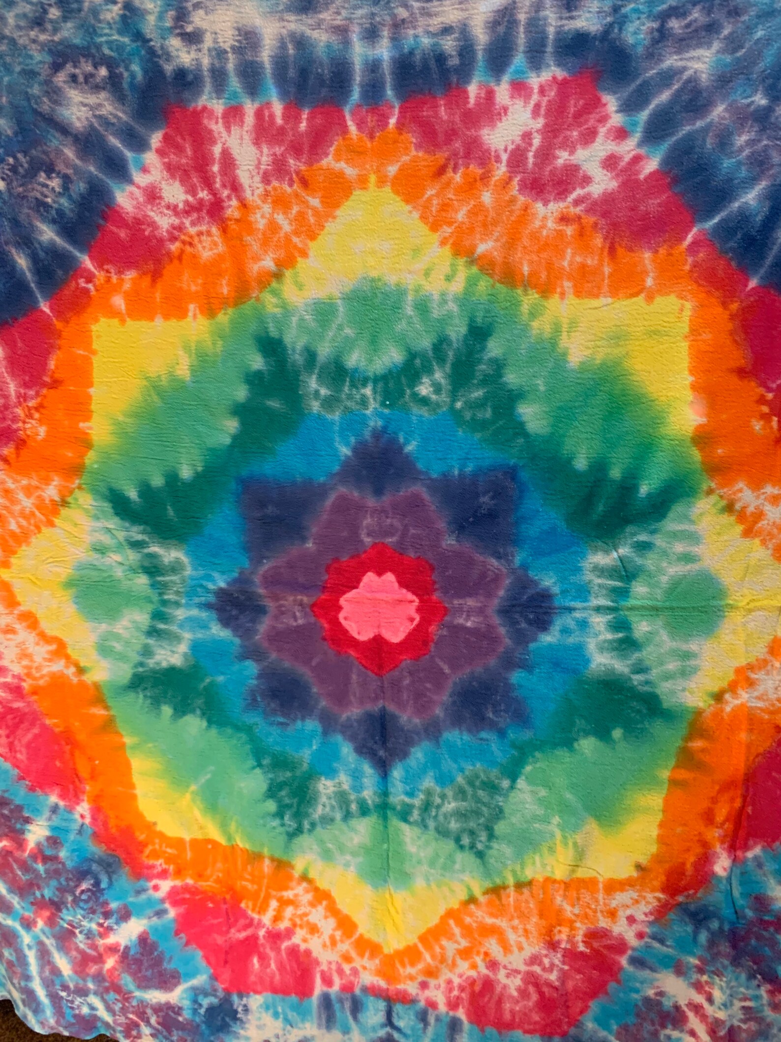 Tie Dye Rainbow Spiral Lightweight Cotton Blanket Tapestry Etsy