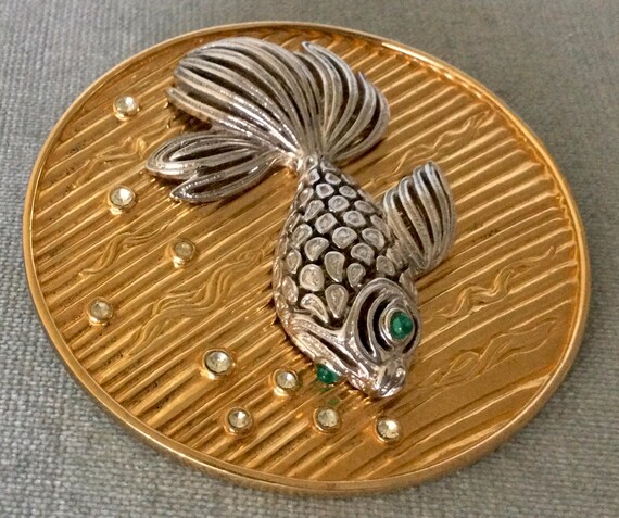 Enormous CINER Signed KOI GOLDFISH Medallion Broo… - image 5