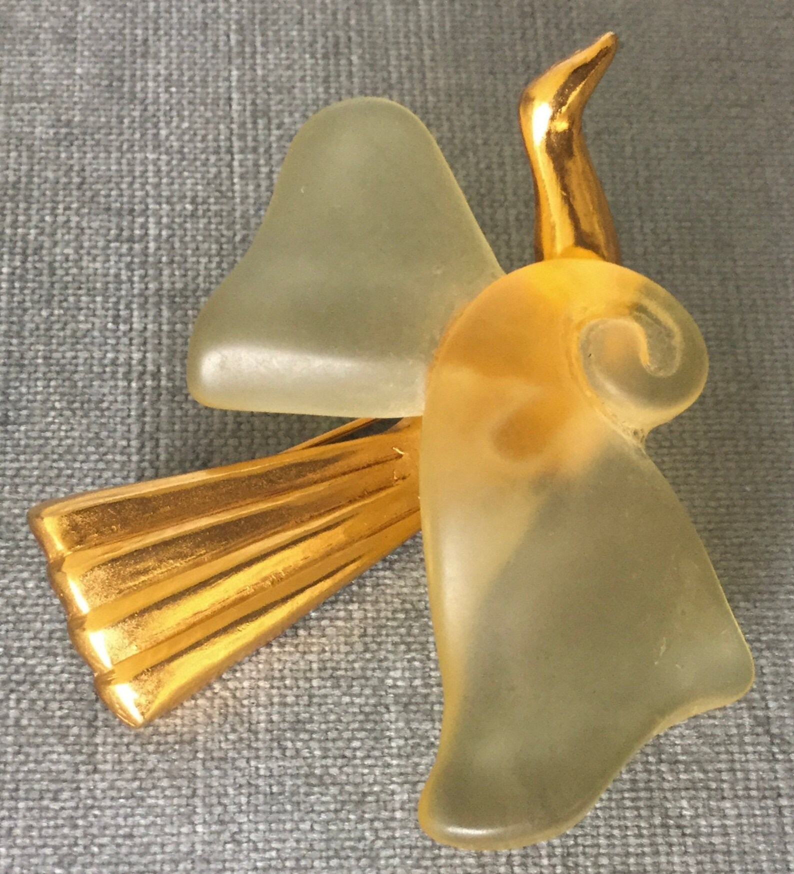 Broche Large ANTIGONA PARIS Feuilles De Lierre Plaqué Or - Occasion, Dorée, Sans Marque Spécifique