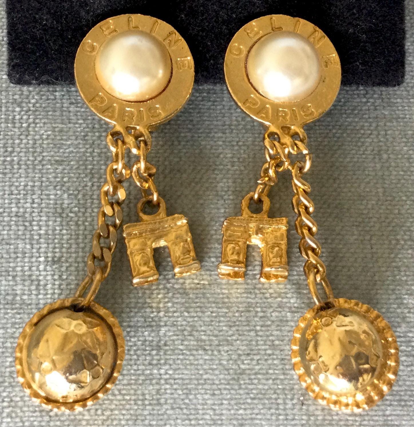 【CELINE】Vintage celine triomphe earclip★イヤリング 22979_ee7a49b04b-808-37544_1-1