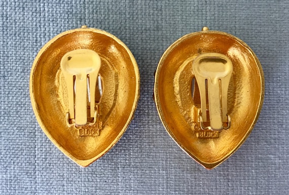 Huge LESLIE BLOCK Signed MOGHUL Ruby Red Teardrop… - image 4