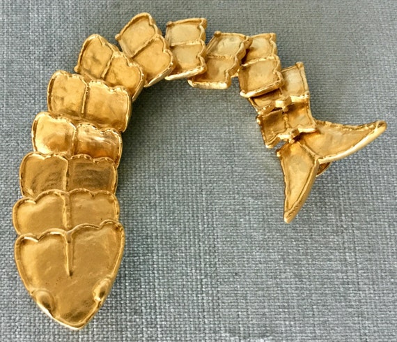 6” Long DKNY Donna Karan Signed FISH MODERNIST Articulated