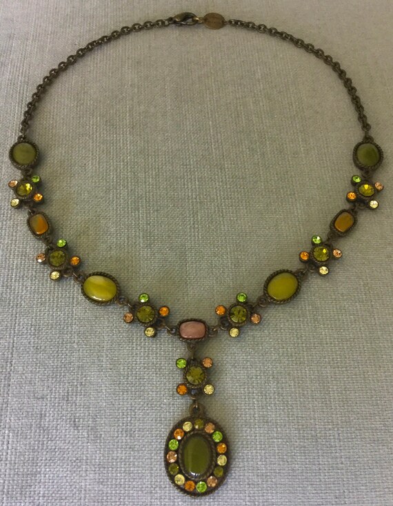 Divine POGGI PARIS Signed VICTORIAN Peridot Green… - image 3