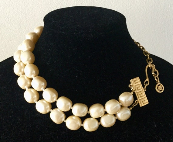 Givenchy Pearl Necklace in White & Silvery | FWRD