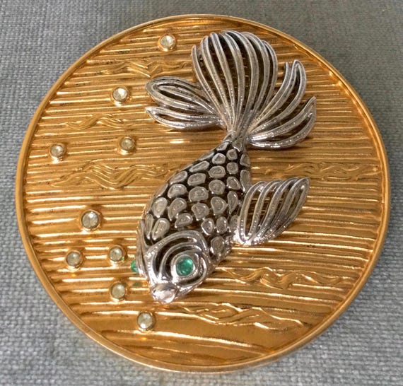 Enormous CINER Signed KOI GOLDFISH Medallion Broo… - image 2