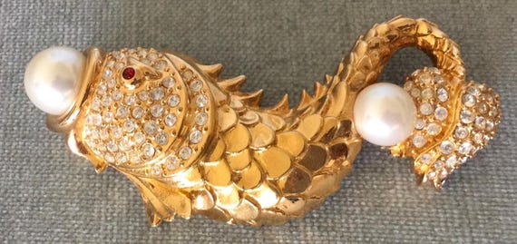 Enormous HUTTON WILKINSON Signed KOI Goldfish Bro… - image 5