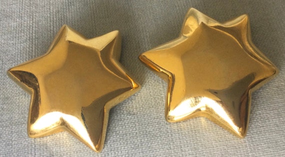 Massive Les Bernard VO Signed POINTED STAR Earrin… - image 3