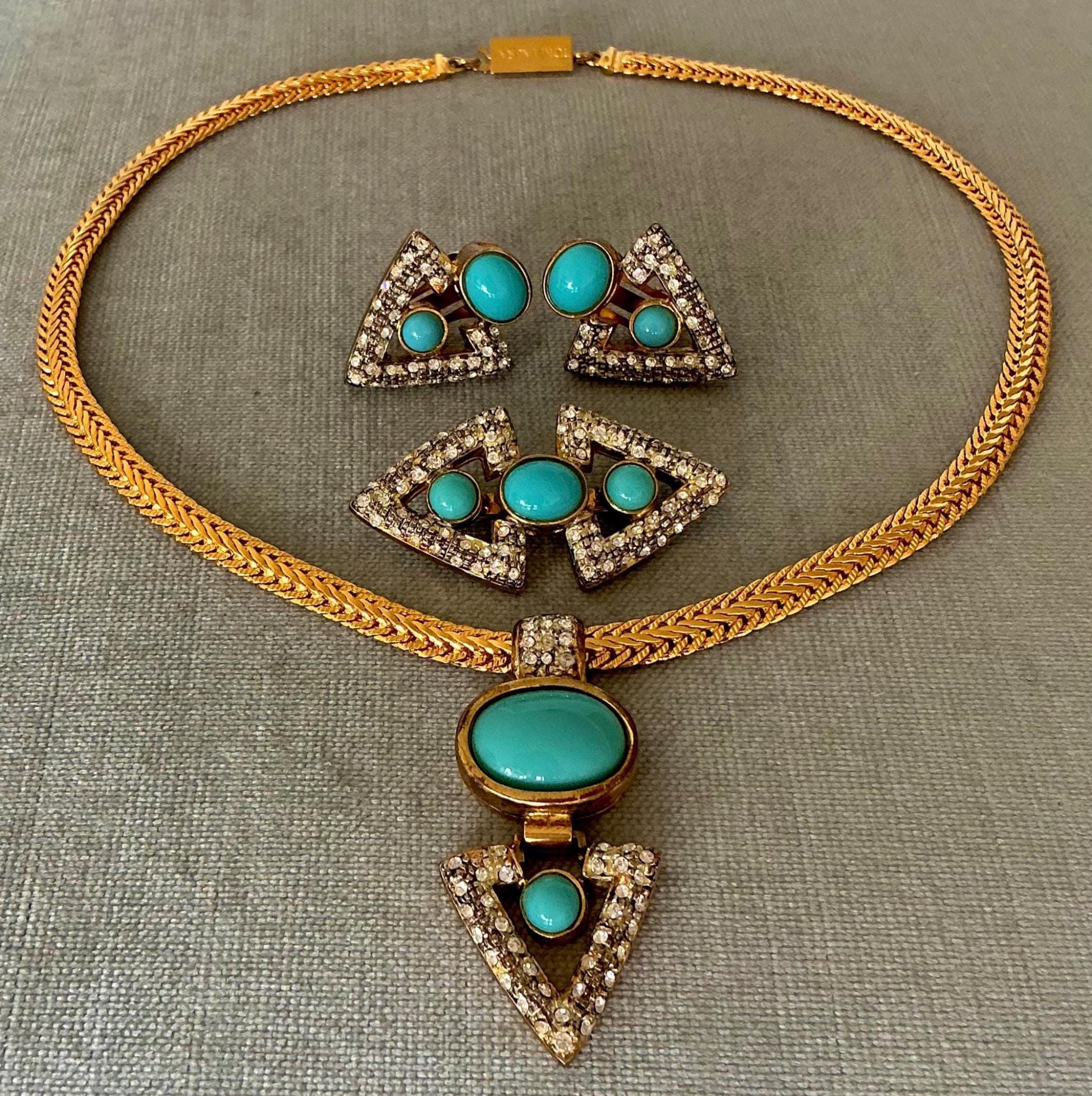 Kenneth Jay Lane Turquoise Necklace - Etsy
