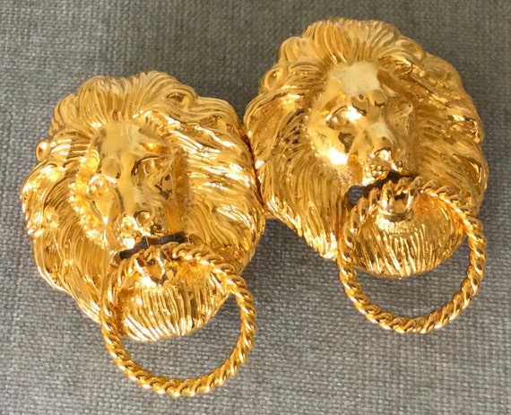SIGNED DOUGLAS PAQUETTE Cat Kitty Face Head Belt Buckle Gold Tone 1980s Couture Vintage signed douglas paquette - Gem main image 3