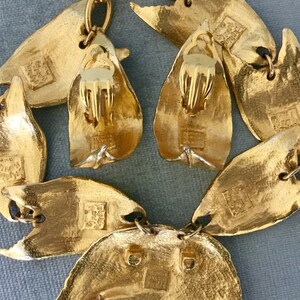 Broche Vintage Delphine Nardin Paris - Métal Doré Motif Feuille - Occasion - Bijou De Collection