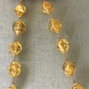 5 1/4” Long ANNE KLEIN Shoulderduster LUCITE Bubble Beads on Chain Drop Dangle Earrings Gold Metal Vintage Designer Runway Couture Statement