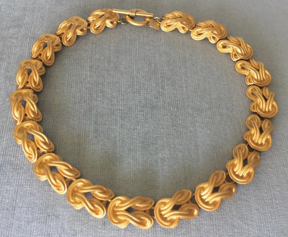 Anne Klein Gold Chocker Necklace Signed Anne Klein Choker Gold Tone Chunky Links Necklace | eBay main image 3