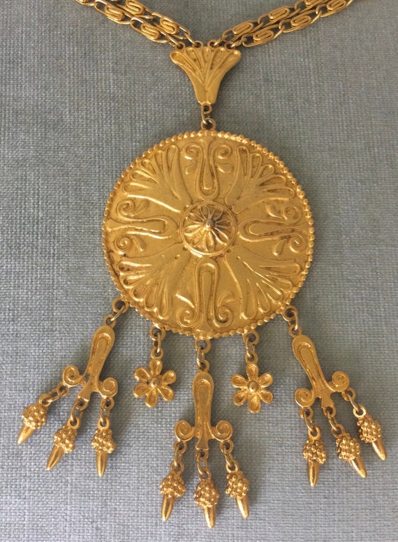 Massive VENDOME Signed ETRUSCAN BYZANTINE Medalli… - image 2